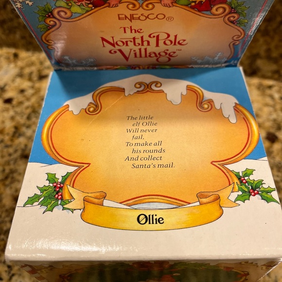 Enesco 1992 Sandi Zimnicki Ollie Mailbox Elf Vintage Village Figure in Box - Picture 8 of 9